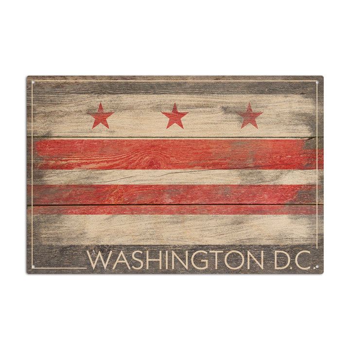 Rustic Washington DC Flag, Lantern Press Artwork, Wood Signs and Postcards Wood Lantern Press 10 x 15 Wood Sign 