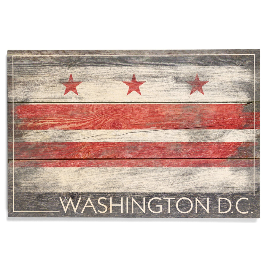 Rustic Washington DC Flag, Lantern Press Artwork, Wood Signs and Postcards Wood Lantern Press 