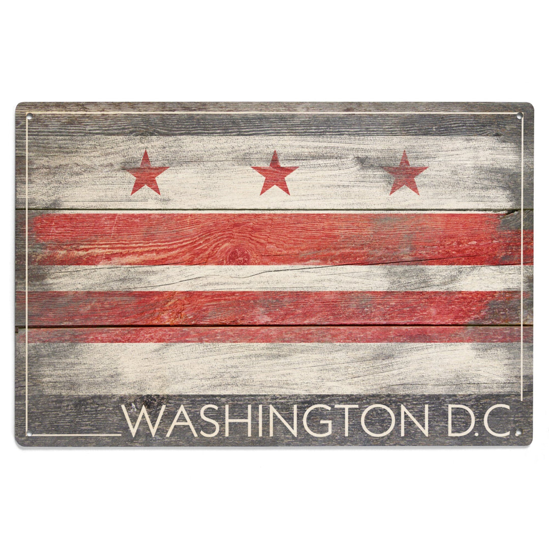 Rustic Washington DC Flag, Lantern Press Artwork, Wood Signs and Postcards Wood Lantern Press 
