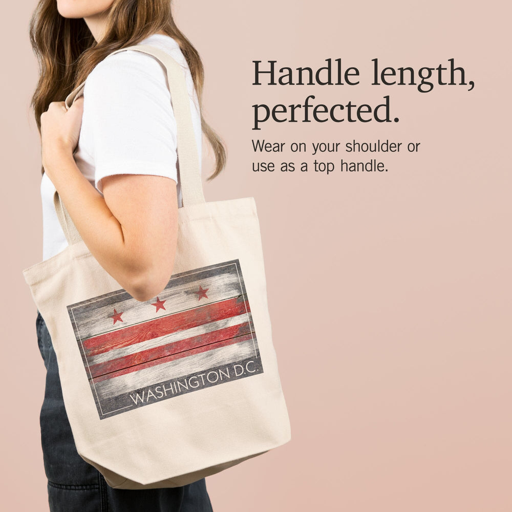 Rustic Washington DC Flag, Tote Bag Totes Lantern Press 