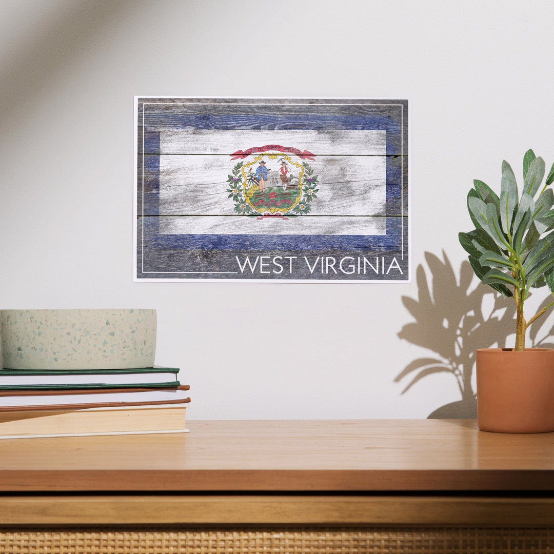 Rustic West Virginia State Flag, Art & Giclee Prints Art Lantern Press 