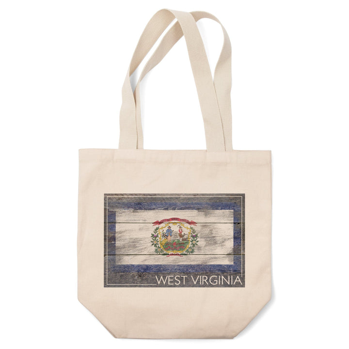 Rustic West Virginia State Flag, Lantern Press Artwork, Tote Bag Totes Lantern Press 