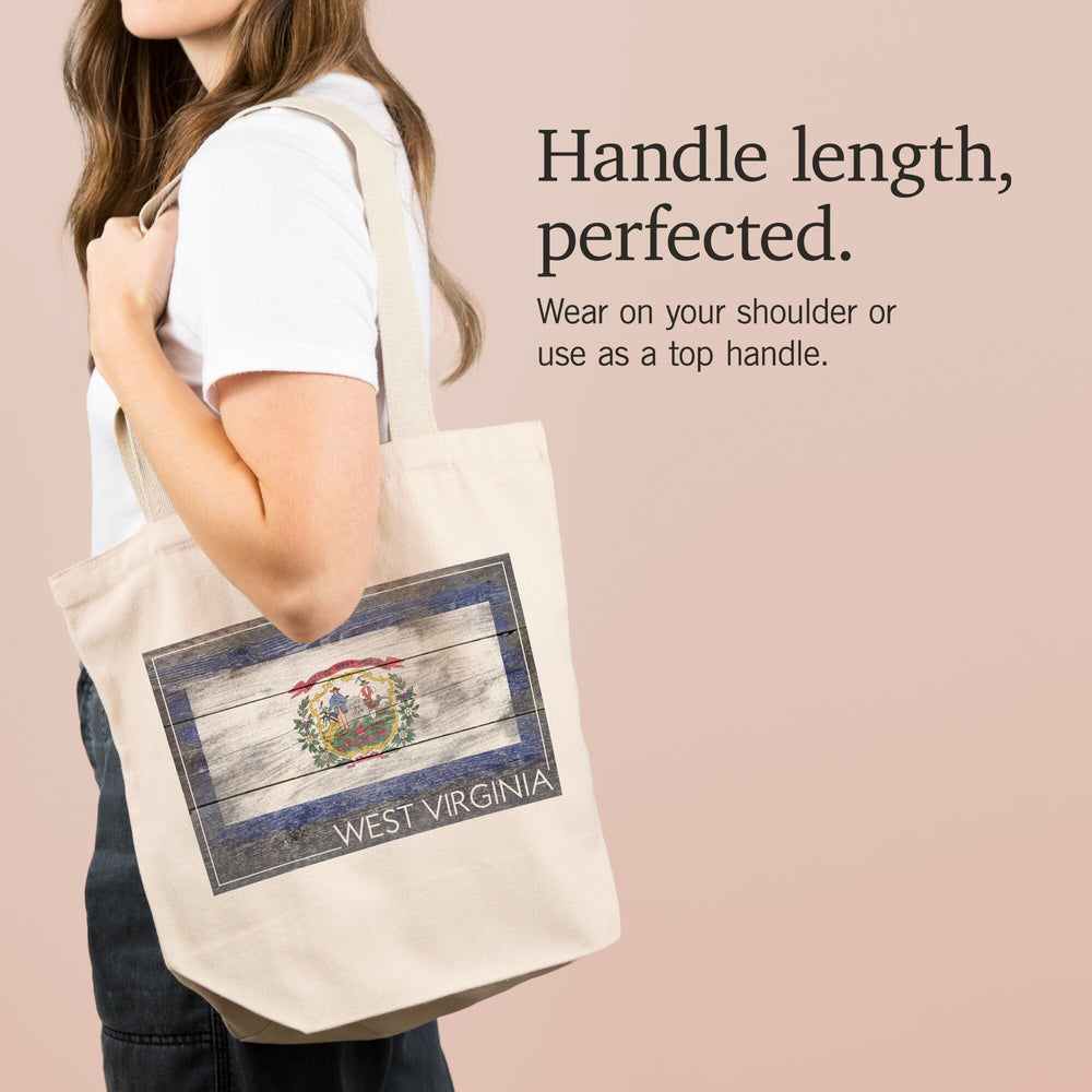 Rustic West Virginia State Flag, Tote Bag Totes Lantern Press 