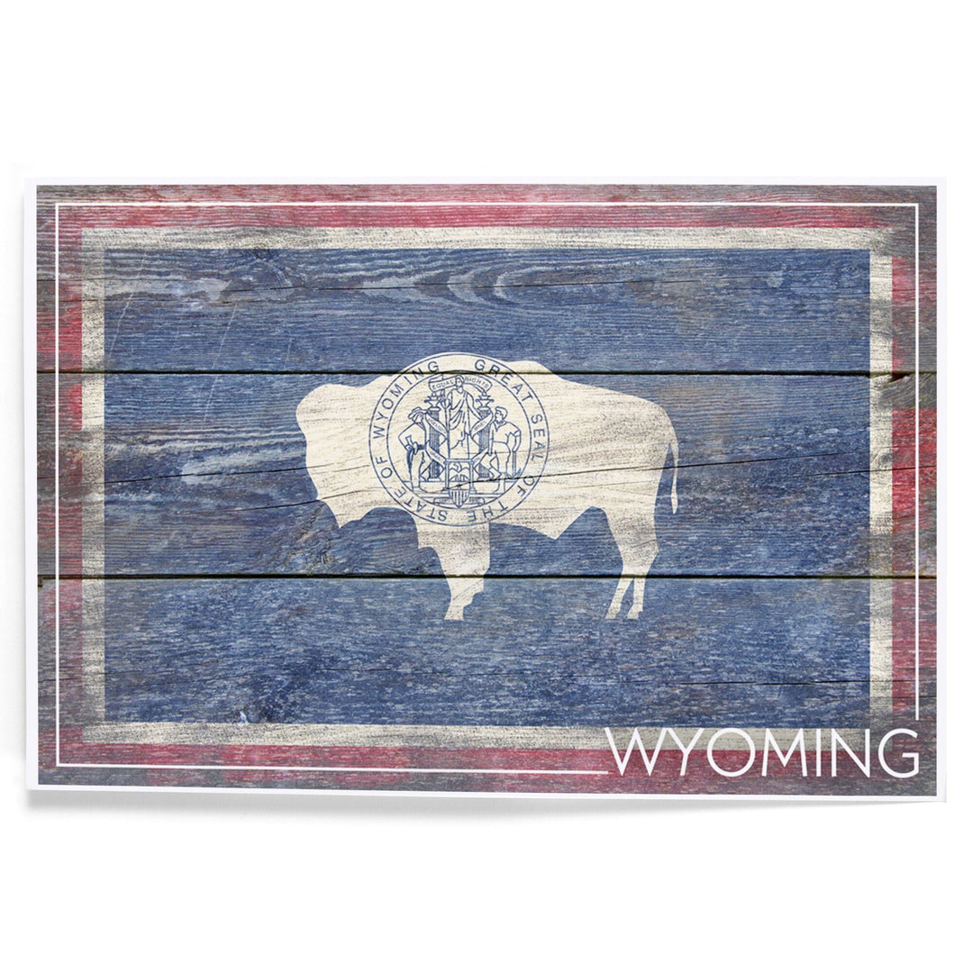 Rustic Wyoming State Flag, Art & Giclee Prints Art Lantern Press 