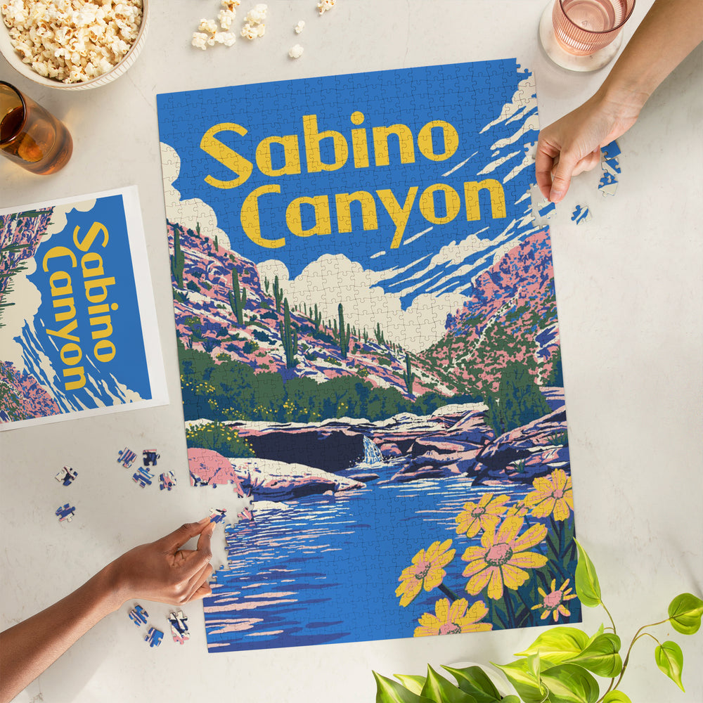 Sabino Canyon, Arizona, Explorer Series, Jigsaw Puzzle Puzzle Lantern Press 