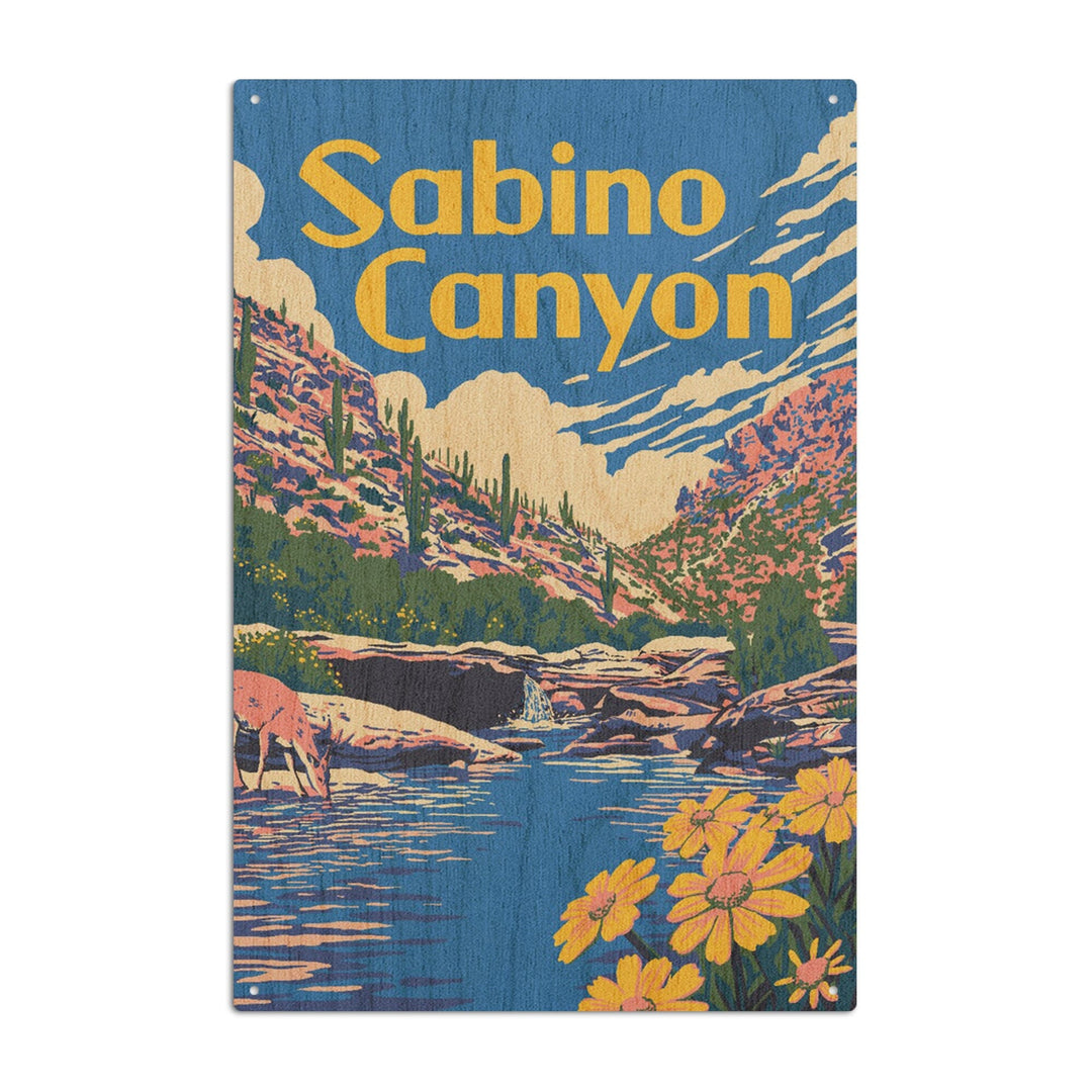 Sabino Canyon, Arizona, Explorer Series, Lantern Press Artwork, Wood Signs and Postcards Wood Lantern Press 6x9 Wood Sign 