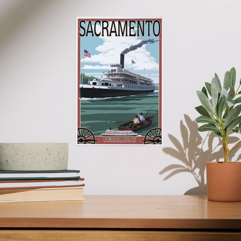Sacramento, California, Delta King Riverboat, Art & Giclee Prints Art Lantern Press 