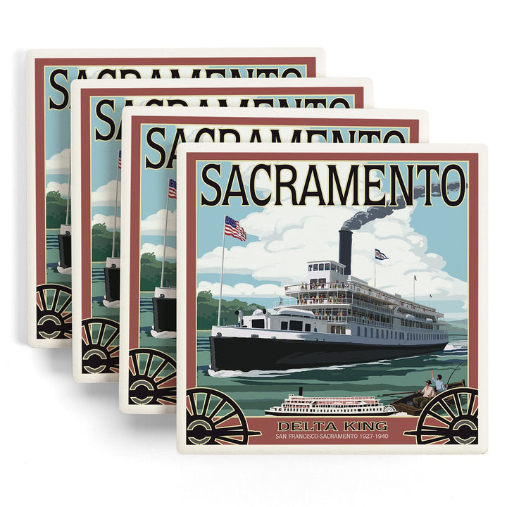 Sacramento, California, Delta King Riverboat, Coasters Coasters Lantern Press 