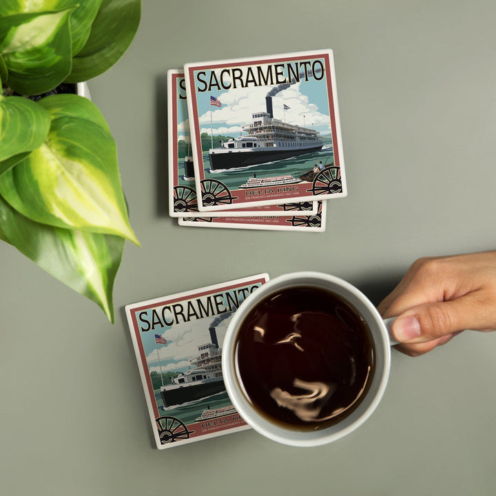 Sacramento, California, Delta King Riverboat, Coasters Coasters Lantern Press 