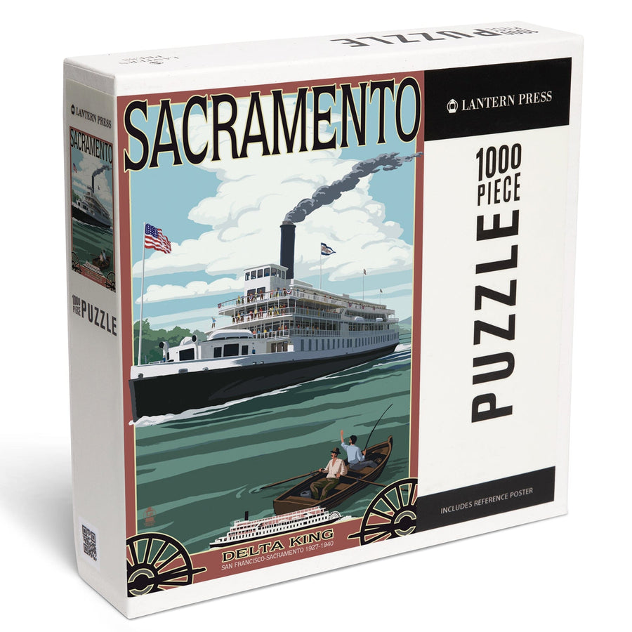 Sacramento, California, Delta King Riverboat, Jigsaw Puzzle Puzzle Lantern Press 