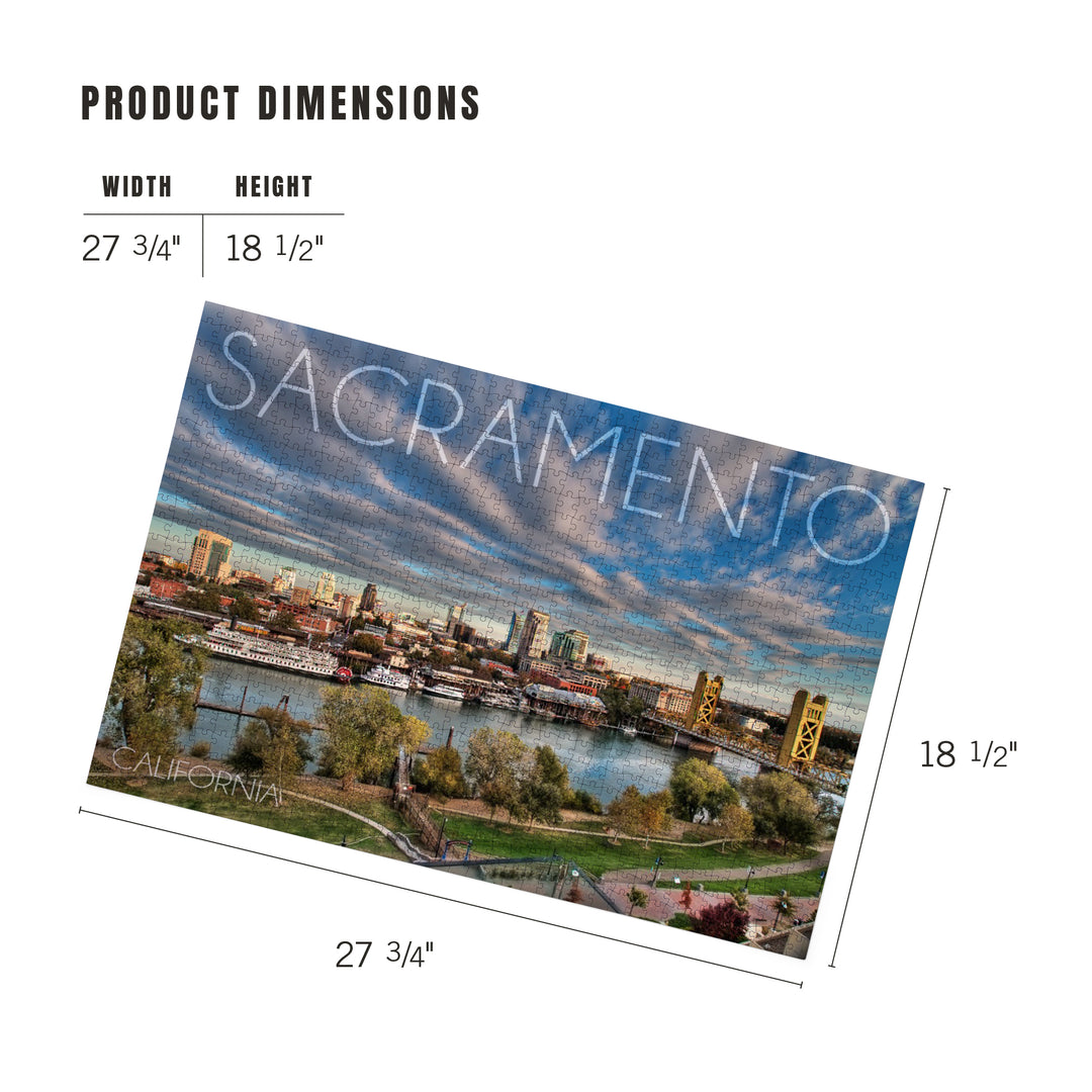Sacramento, California, Downtown, Jigsaw Puzzle Puzzle Lantern Press 