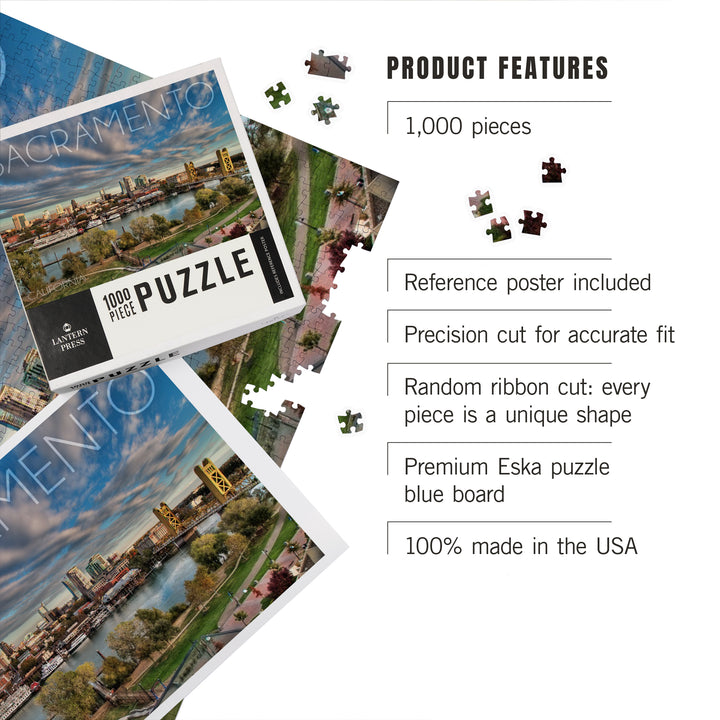 Sacramento, California, Downtown, Jigsaw Puzzle Puzzle Lantern Press 