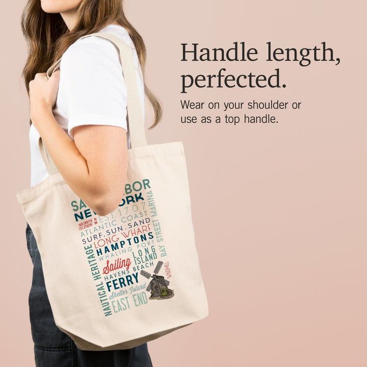 Sag Harbor, New York, Typography, Tote Bag Totes Lantern Press 
