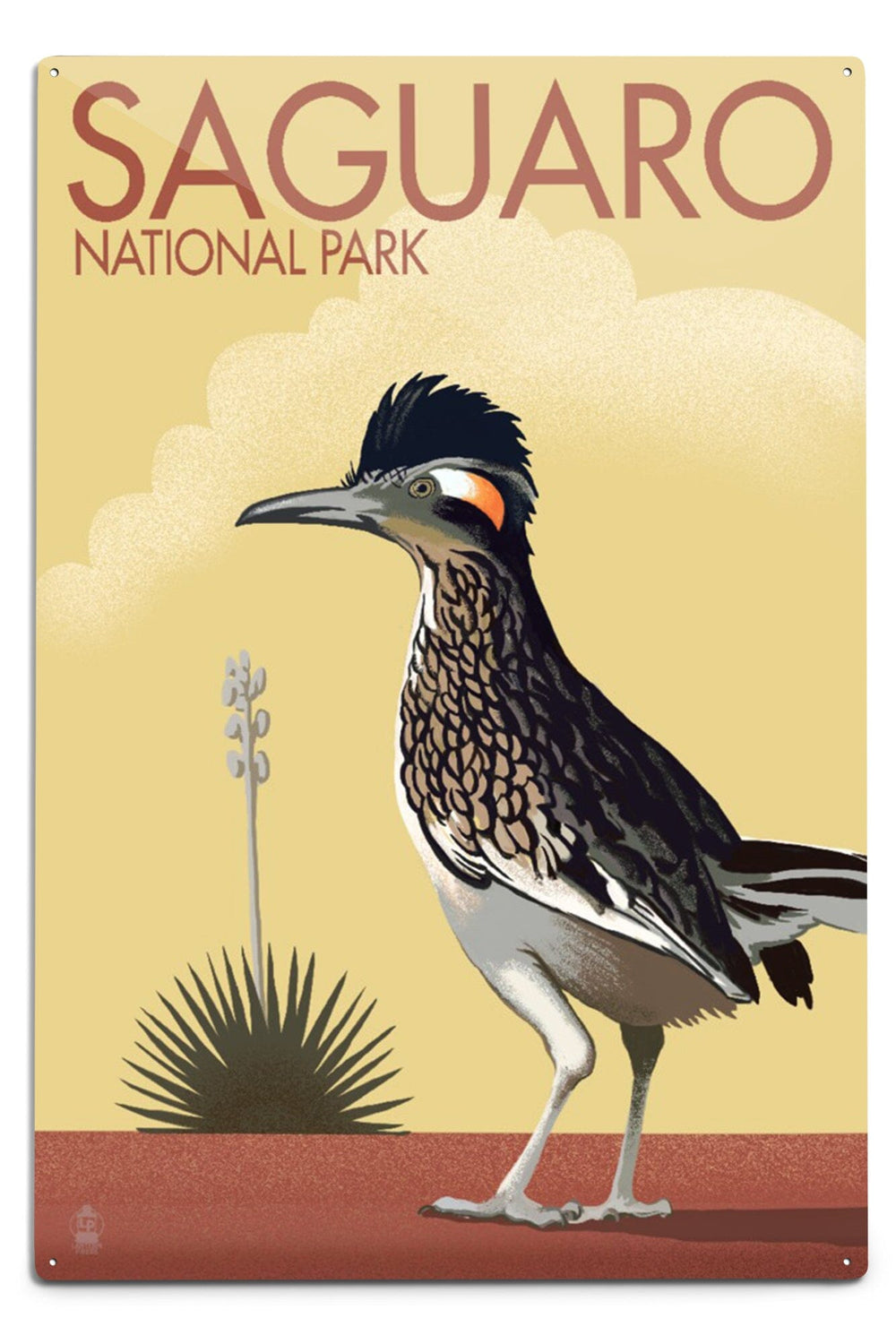 Saguaro National Park, Arizona, Bird, Lithograph, Metal Signs Metal Lantern Press 12x18 Metal Sign 