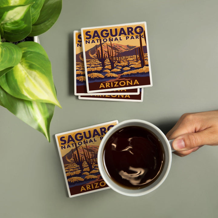 Saguaro National Park, Arizona, Coasters Coasters Lantern Press 