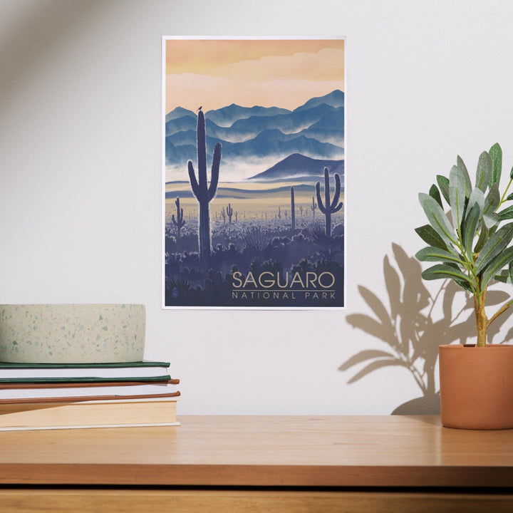Saguaro National Park, Arizona, Desert Landscape, Art & Giclee Prints Art Lantern Press 