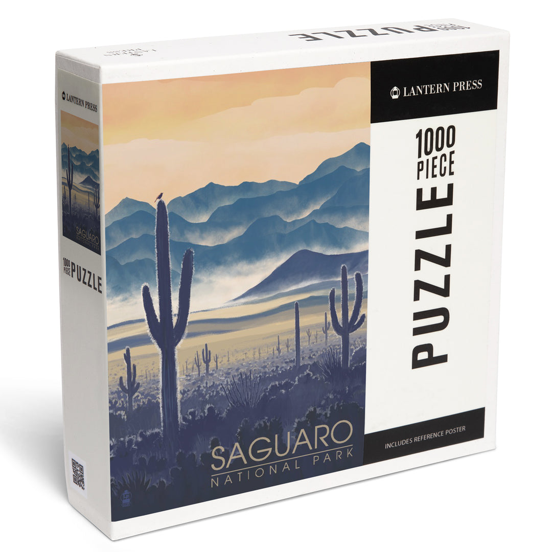 Saguaro National Park, Arizona, Desert Landscape, Jigsaw Puzzle Puzzle Lantern Press 