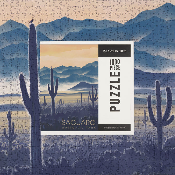 Saguaro National Park, Arizona, Desert Landscape, Jigsaw Puzzle Puzzle Lantern Press 