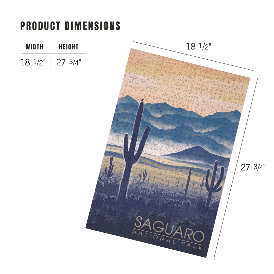 Saguaro National Park, Arizona, Desert Landscape, Jigsaw Puzzle Puzzle Lantern Press 