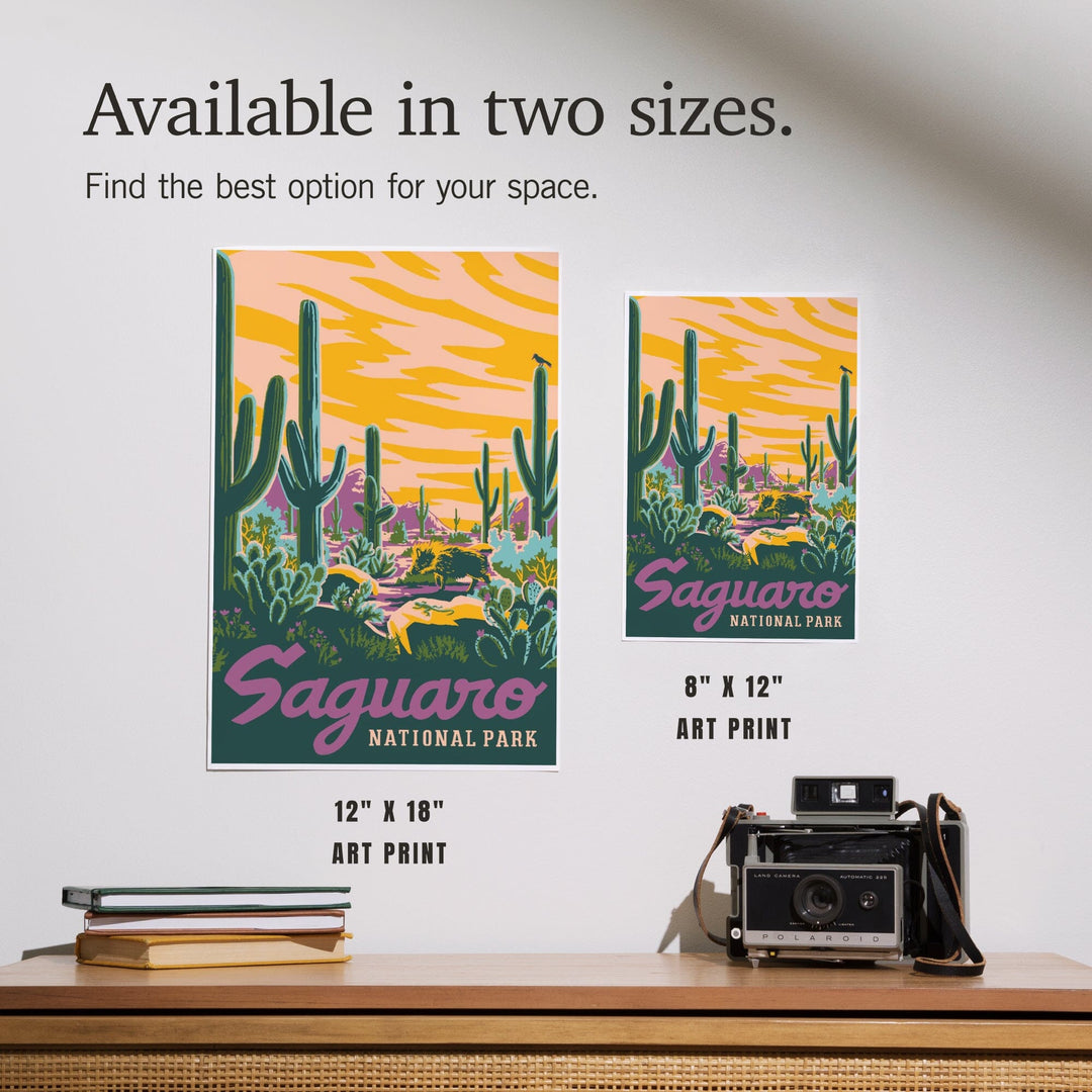 Saguaro National Park, Arizona, Explorer Series, Saguaro, Art & Giclee Prints Art Lantern Press 