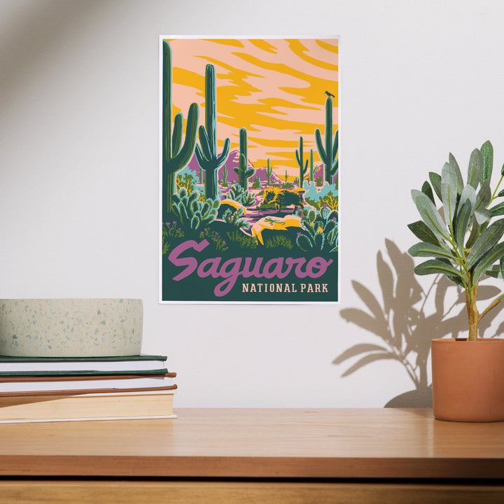 Saguaro National Park, Arizona, Explorer Series, Saguaro, Art & Giclee Prints Art Lantern Press 