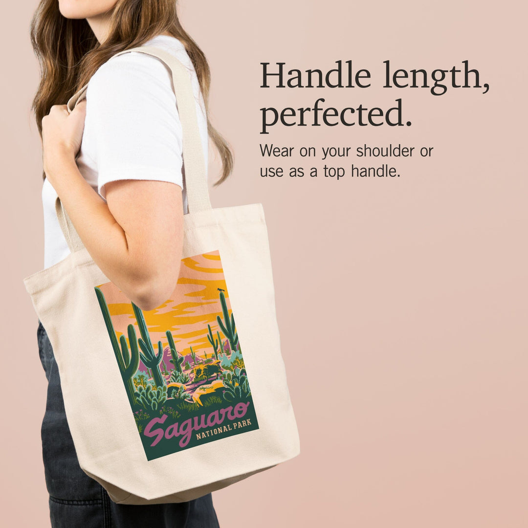 Saguaro National Park, Arizona, Explorer Series, Saguaro, Tote Bag Totes Lantern Press 