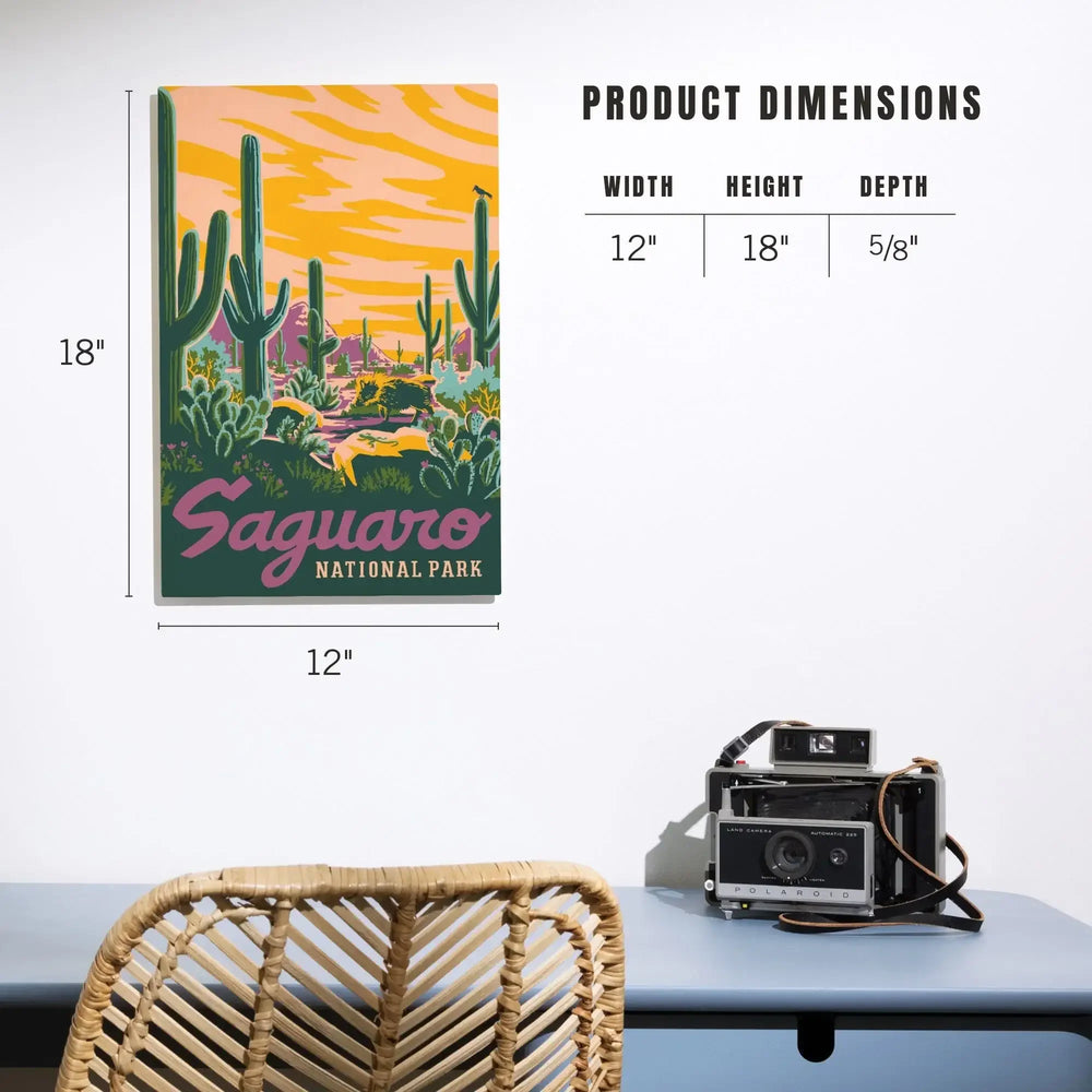 Saguaro National Park, Arizona, Explorer Series, Saguaro, Wood Signs and Postcards Wood Lantern Press 