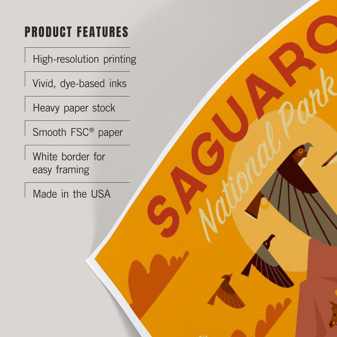 Saguaro National Park, Arizona, Geometric National Park Series, Art & Giclee Prints Art Lantern Press 