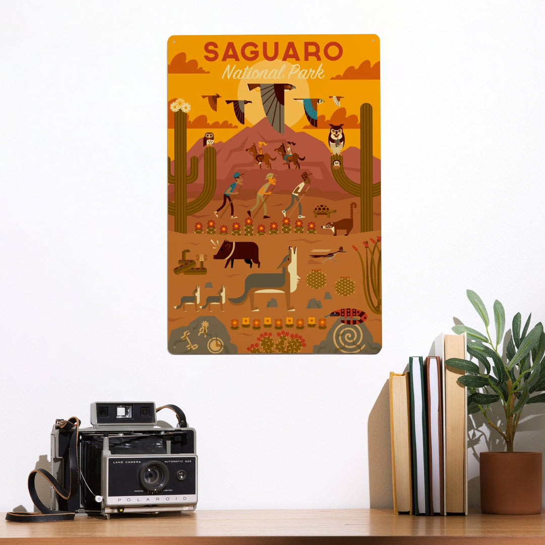 Saguaro National Park, Arizona, Geometric National Park Series, Metal Signs Metal Lantern Press 