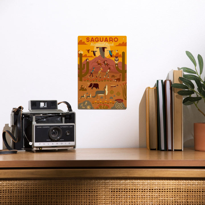 Saguaro National Park, Arizona, Geometric National Park Series, Metal Signs Metal Lantern Press 