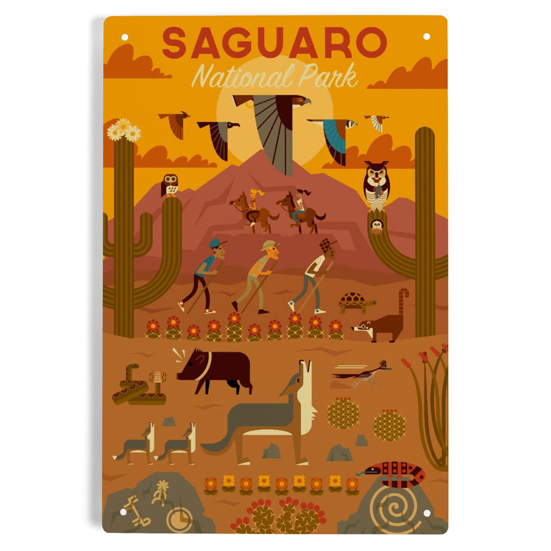 Saguaro National Park, Arizona, Geometric National Park Series, Metal Signs Metal Lantern Press 