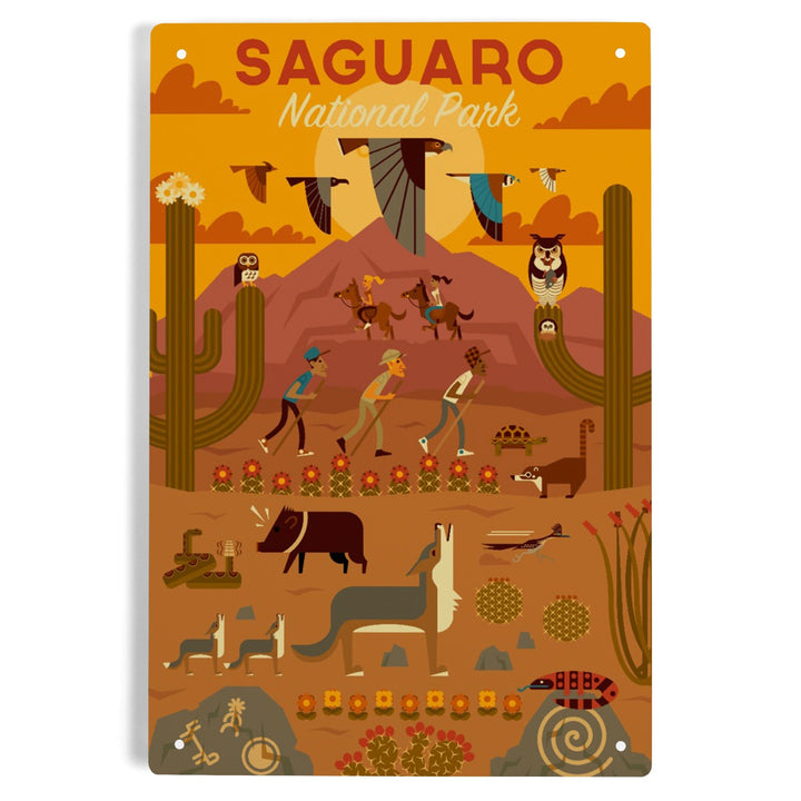 Saguaro National Park, Arizona, Geometric National Park Series, Metal Signs Metal Lantern Press 