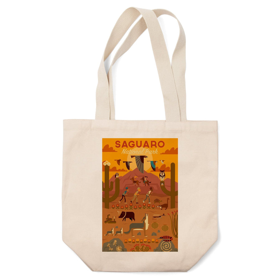 Saguaro National Park, Arizona, Geometric National Park Series, Tote Bag Totes Lantern Press 