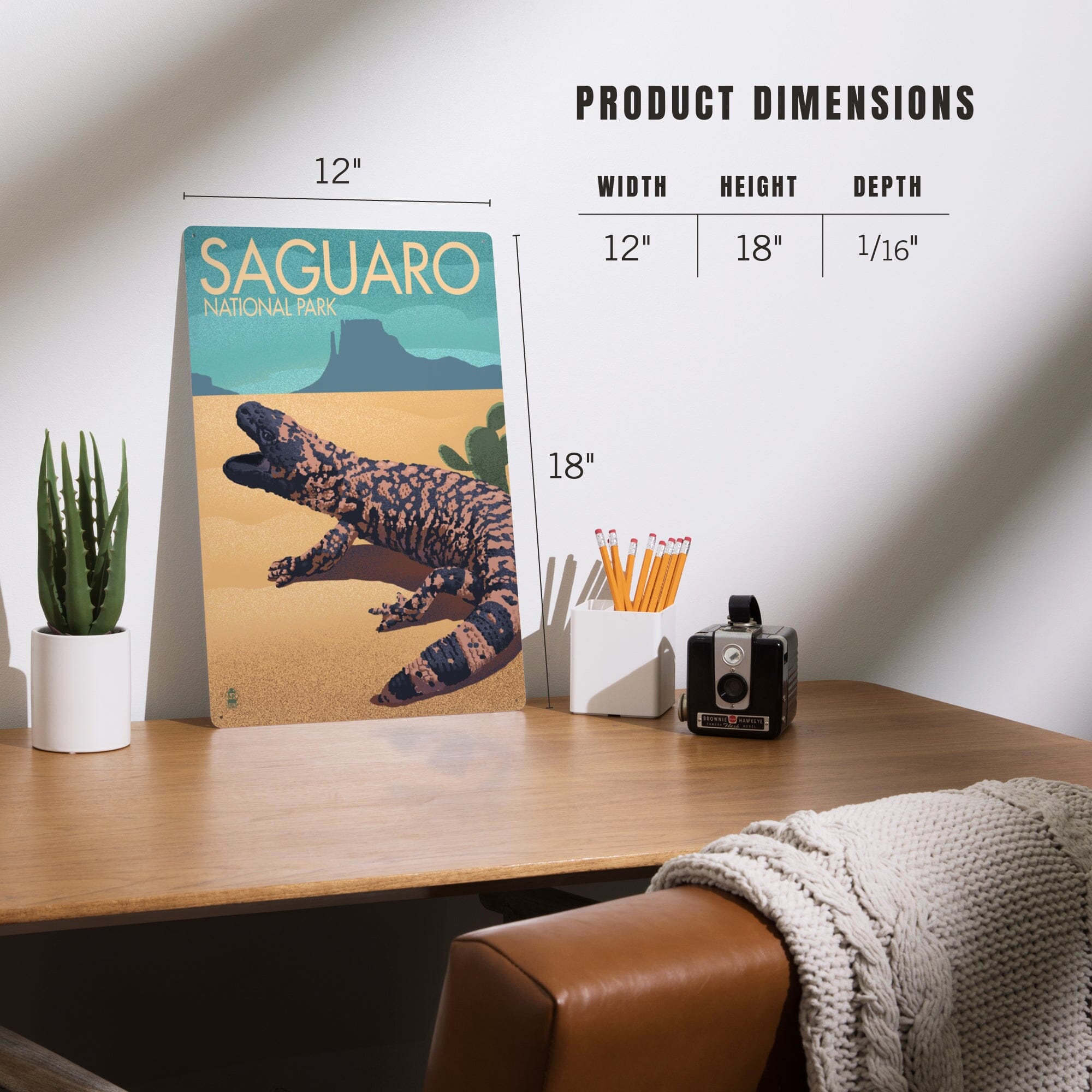 Saguaro National Park, Arizona, Gila Monster, Lithograph