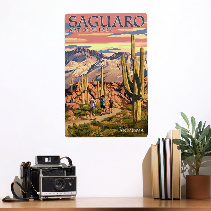 Saguaro National Park, Arizona, Hiking Scene, Metal Signs Metal Lantern Press 