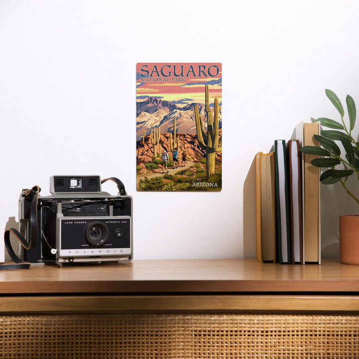 Saguaro National Park, Arizona, Hiking Scene, Metal Signs Metal Lantern Press 