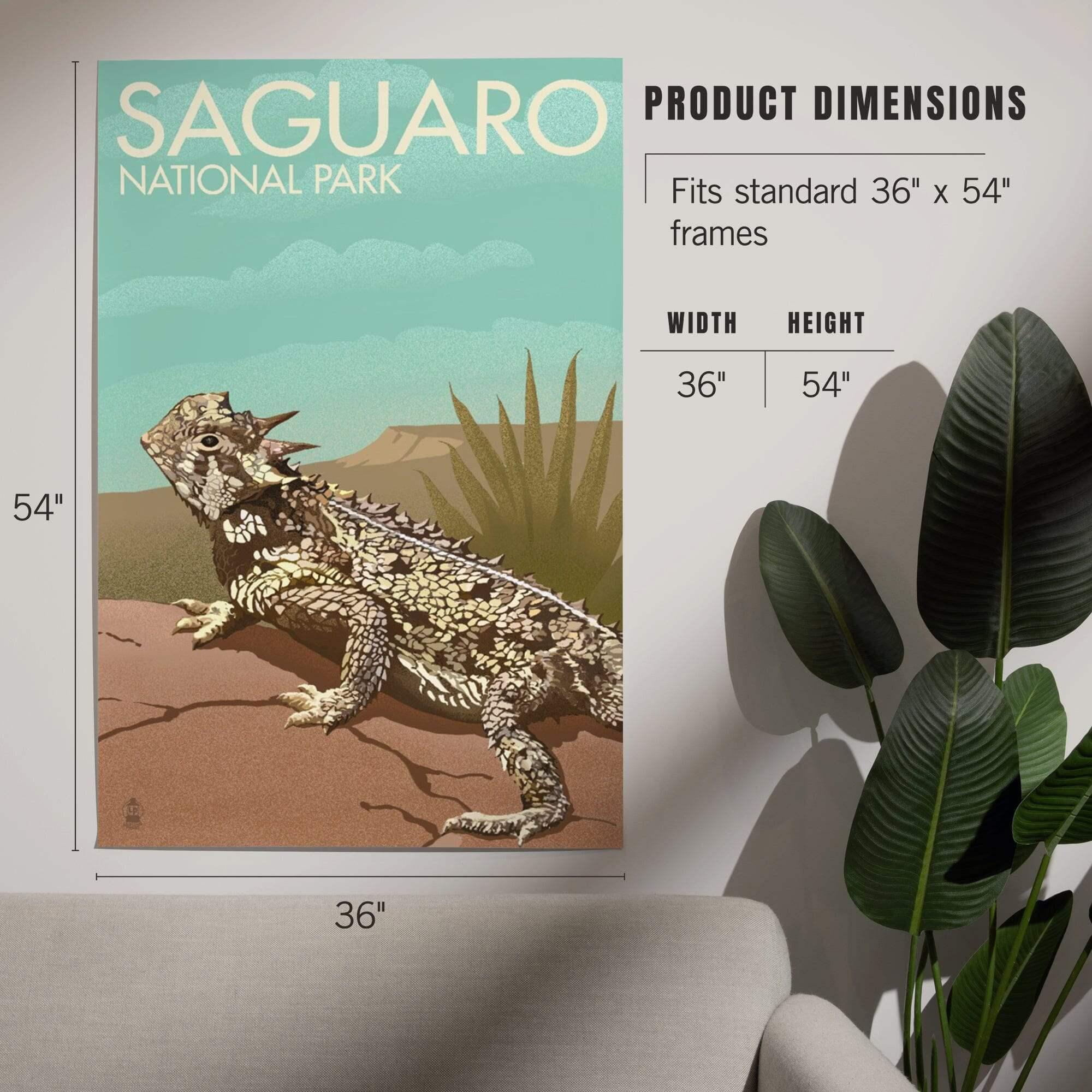 Saguaro National Park, Arizona, Horned Lizard, Lithograph art