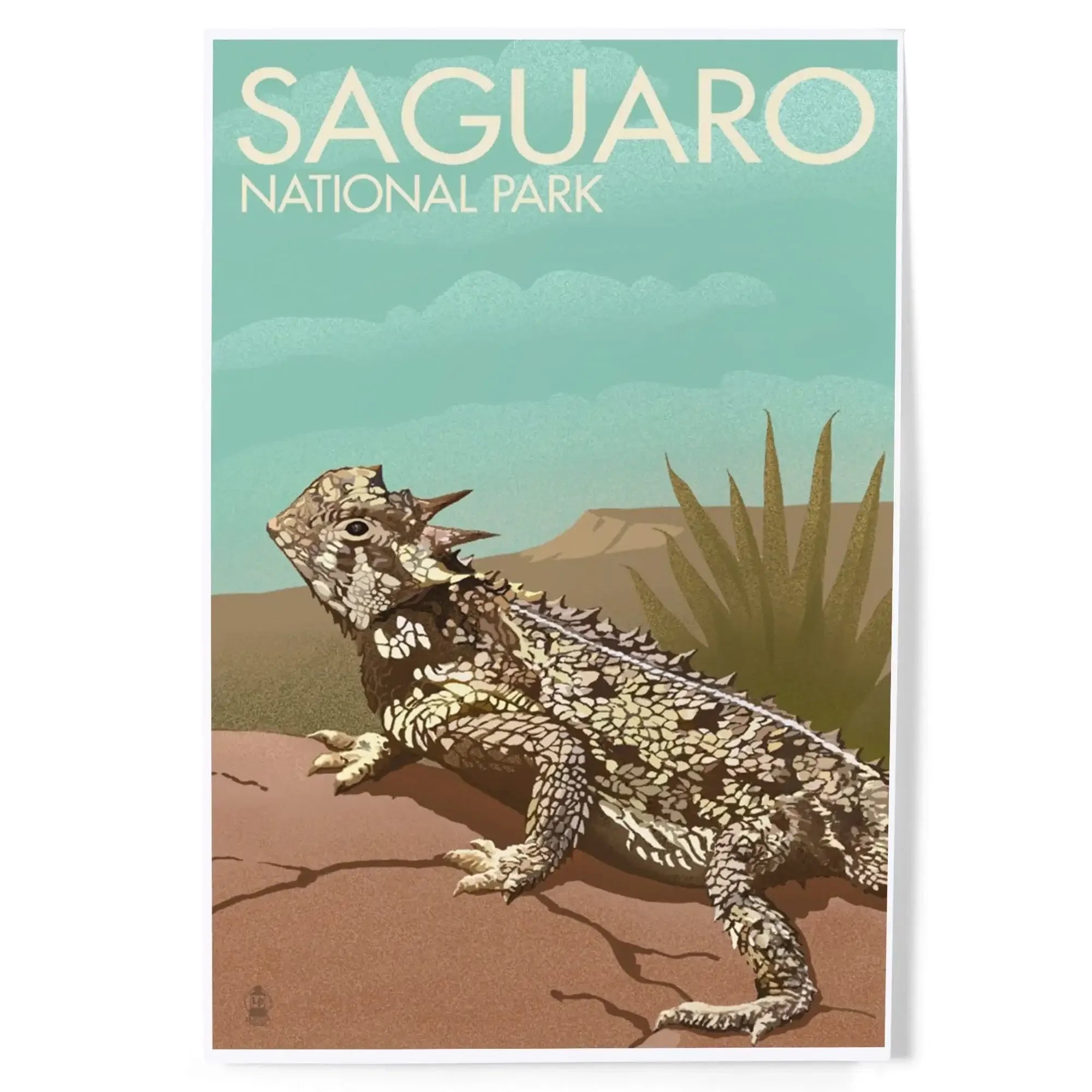 Saguaro National Park, Arizona, Horned Lizard, Lithograph art
