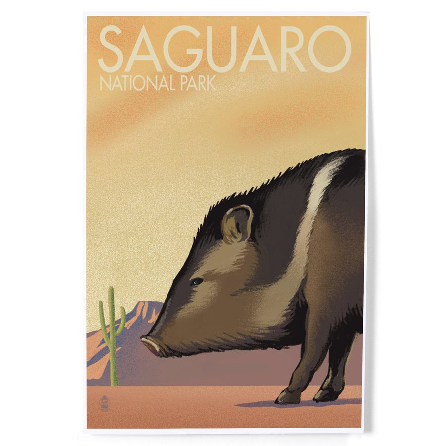 Saguaro National Park, Arizona, Javelina, Lithograph, Art & Giclee Prints Art Lantern Press 