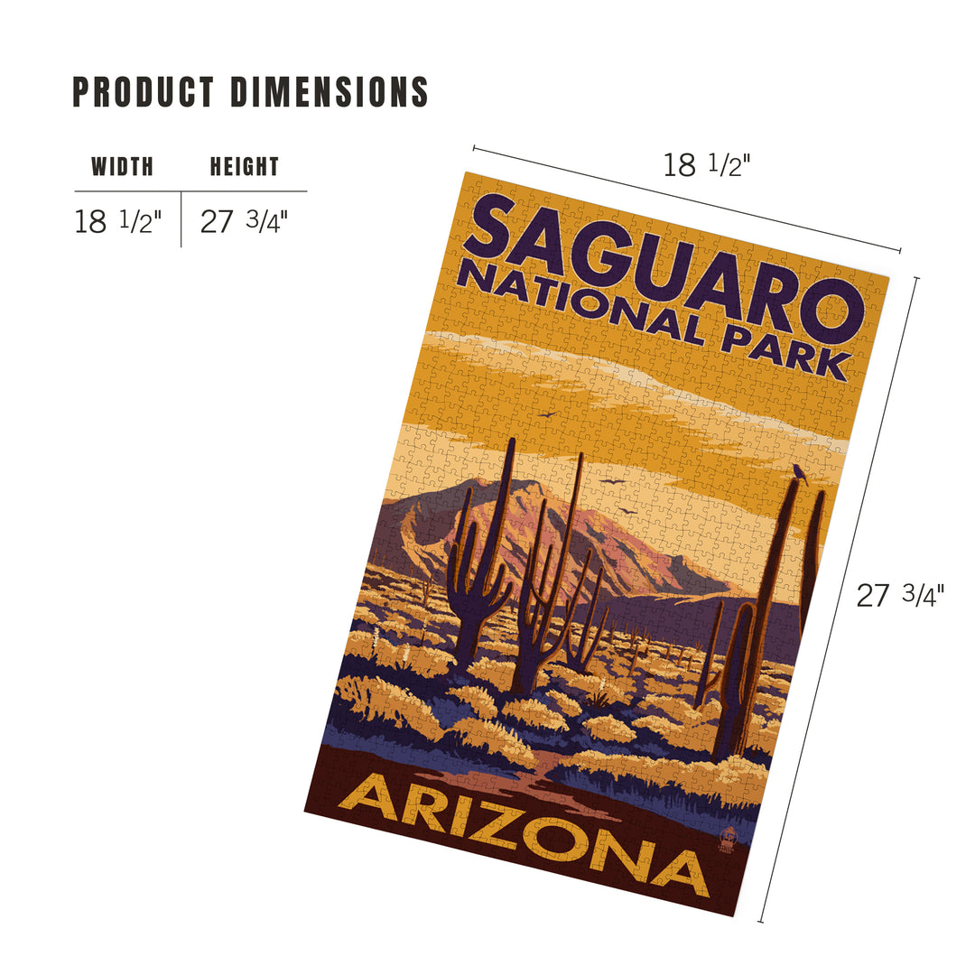 Saguaro National Park, Arizona, Jigsaw Puzzle Puzzle Lantern Press 