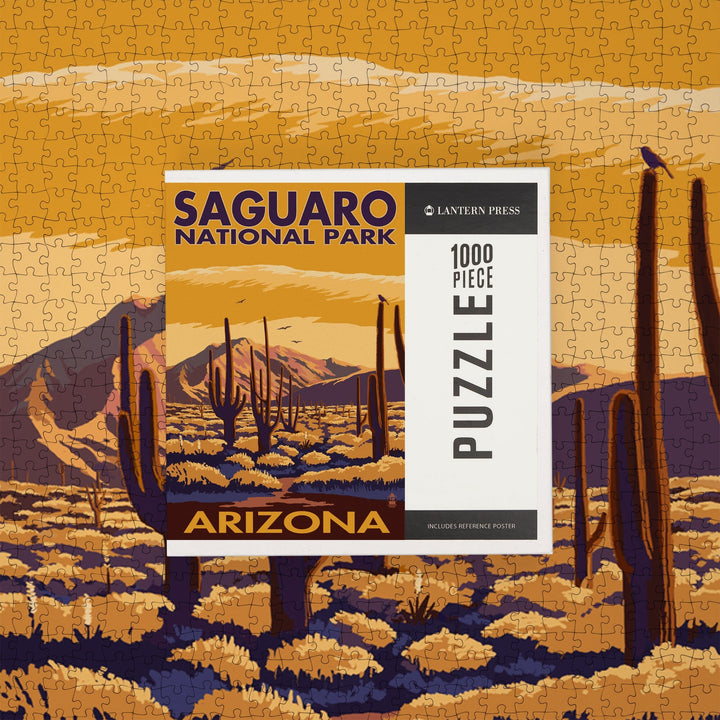 Saguaro National Park, Arizona, Jigsaw Puzzle Puzzle Lantern Press 