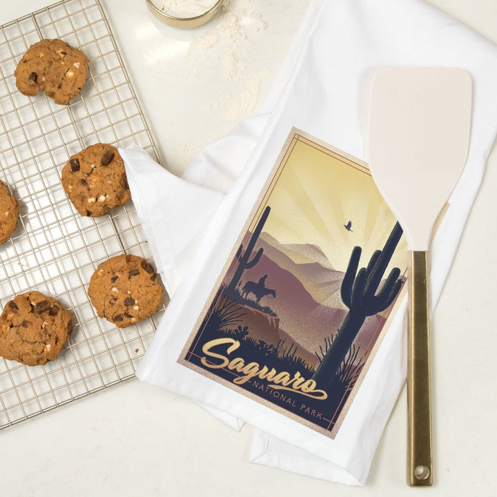 Saguaro National Park, Arizona, Lithograph, Jigsaw Puzzle Kitchen Lantern Press 