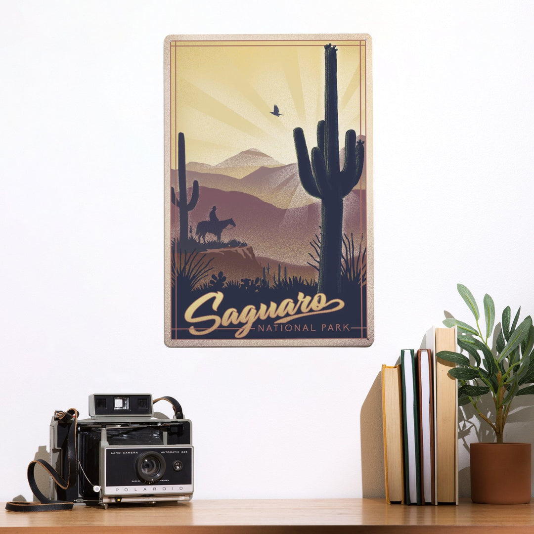 Saguaro National Park, Arizona, Lithograph, Metal Signs Metal Lantern Press 