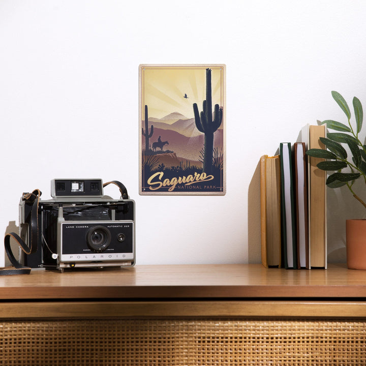 Saguaro National Park, Arizona, Lithograph, Metal Signs Metal Lantern Press 