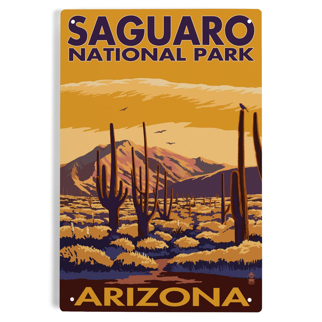 Saguaro National Park, Arizona, Metal Signs Metal Lantern Press 