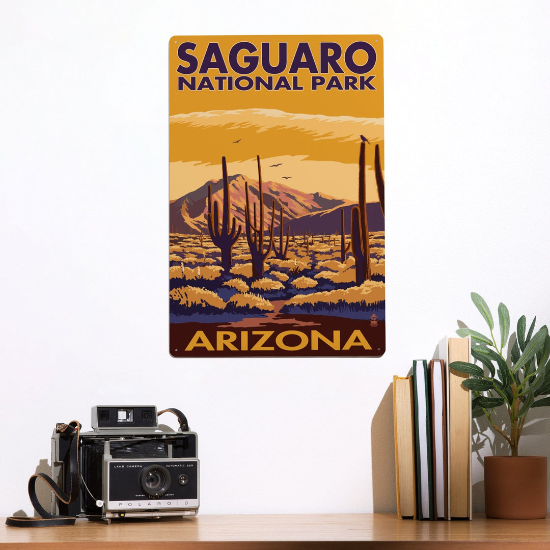 Saguaro National Park, Arizona, Metal Signs Metal Lantern Press 