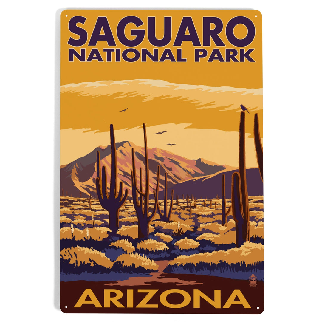 Saguaro National Park, Arizona, Metal Signs Metal Lantern Press 