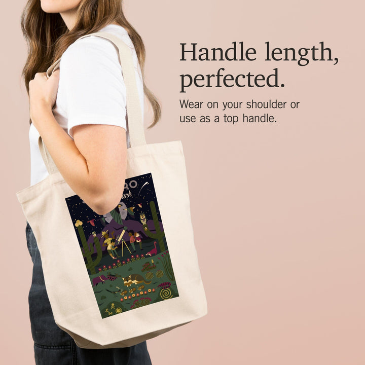 Saguaro National Park, Arizona, Night, Geometric National Park Series, Tote Bag Totes Lantern Press 