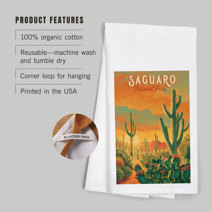 Saguaro National Park, Arizona, Oil Painting National Park Series, Jigsaw Puzzle Kitchen Lantern Press 