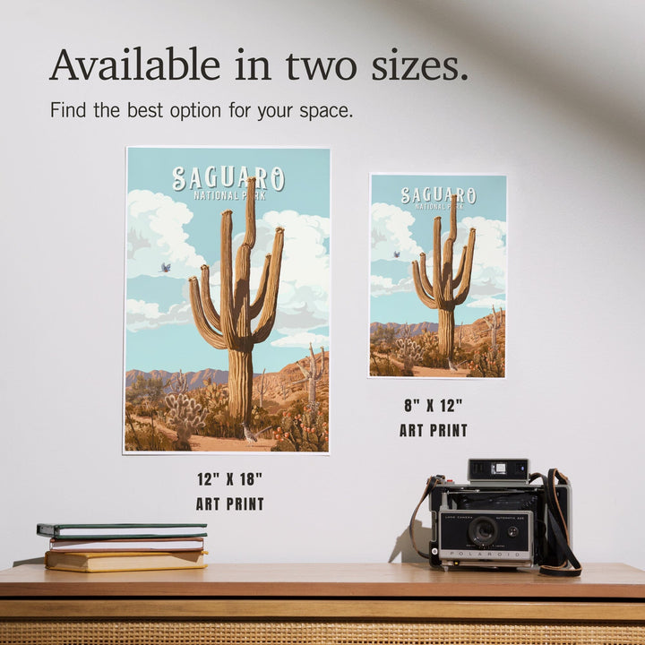 Saguaro National Park, Arizona, Painterly National Park Series, Art & Giclee Prints Art Lantern Press 